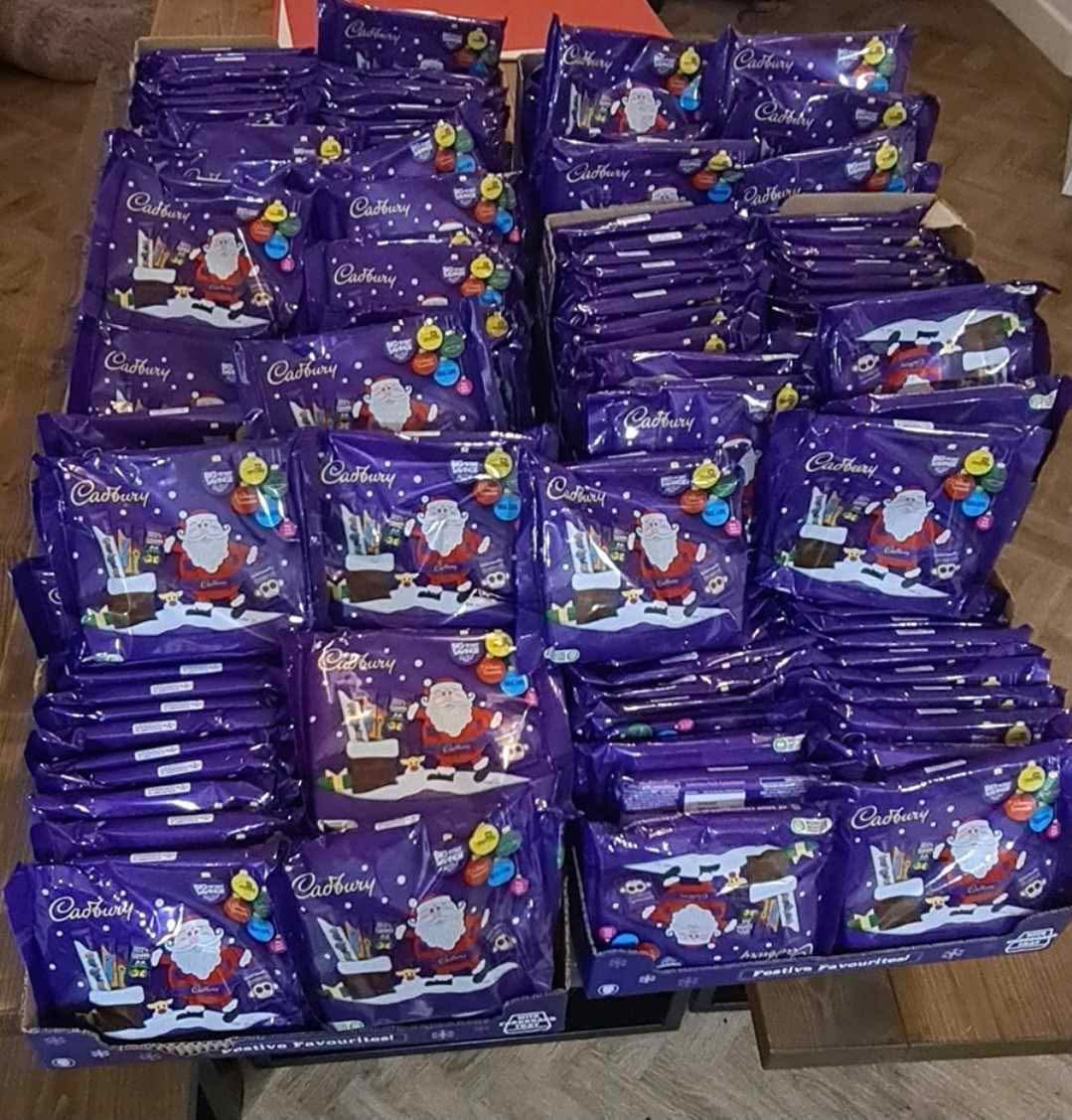 200 Cadbury chocolate selection boxes ready for donation